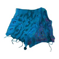 Blue Gray Green Purple Vantage Wet felted Scarf